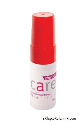 Chemax care płyn do czyszczenia okularów.